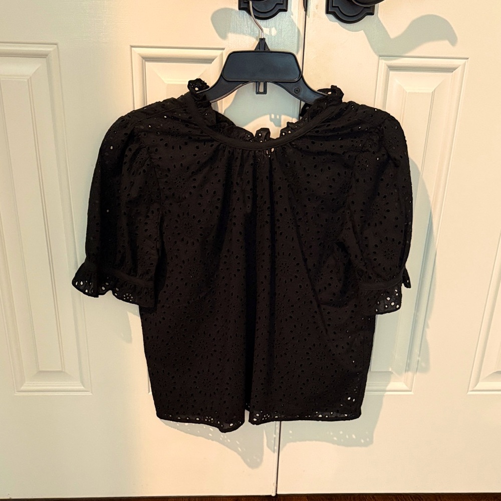 Madewell Black Eyelet Blouse